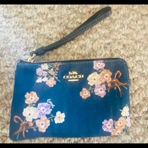 NWT Coach denim small wristlet.
